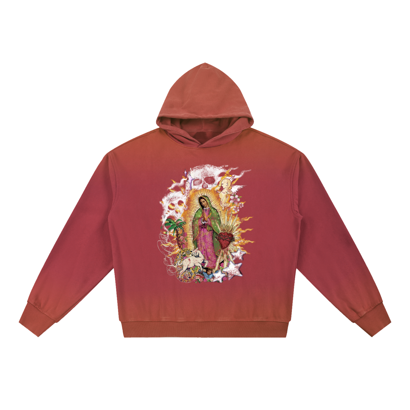 Vintage Washed Gradient Fleece Hoodie