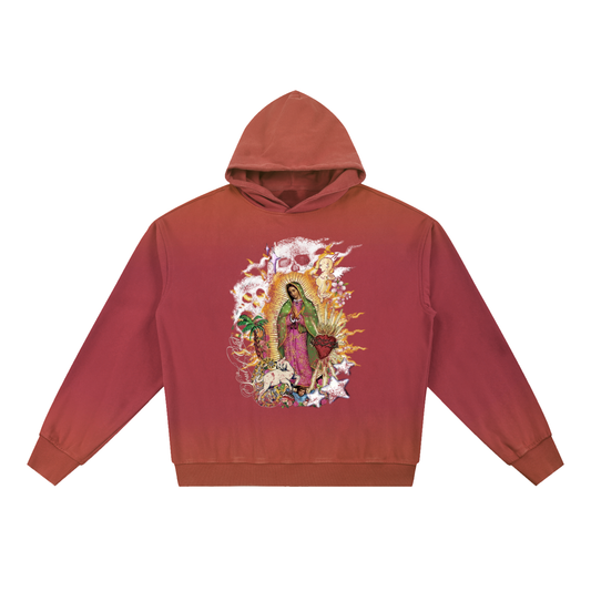 Vintage Washed Gradient Fleece Hoodie