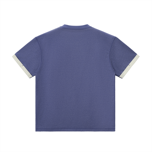 Contrast Cuff Cuffed T-Shirt