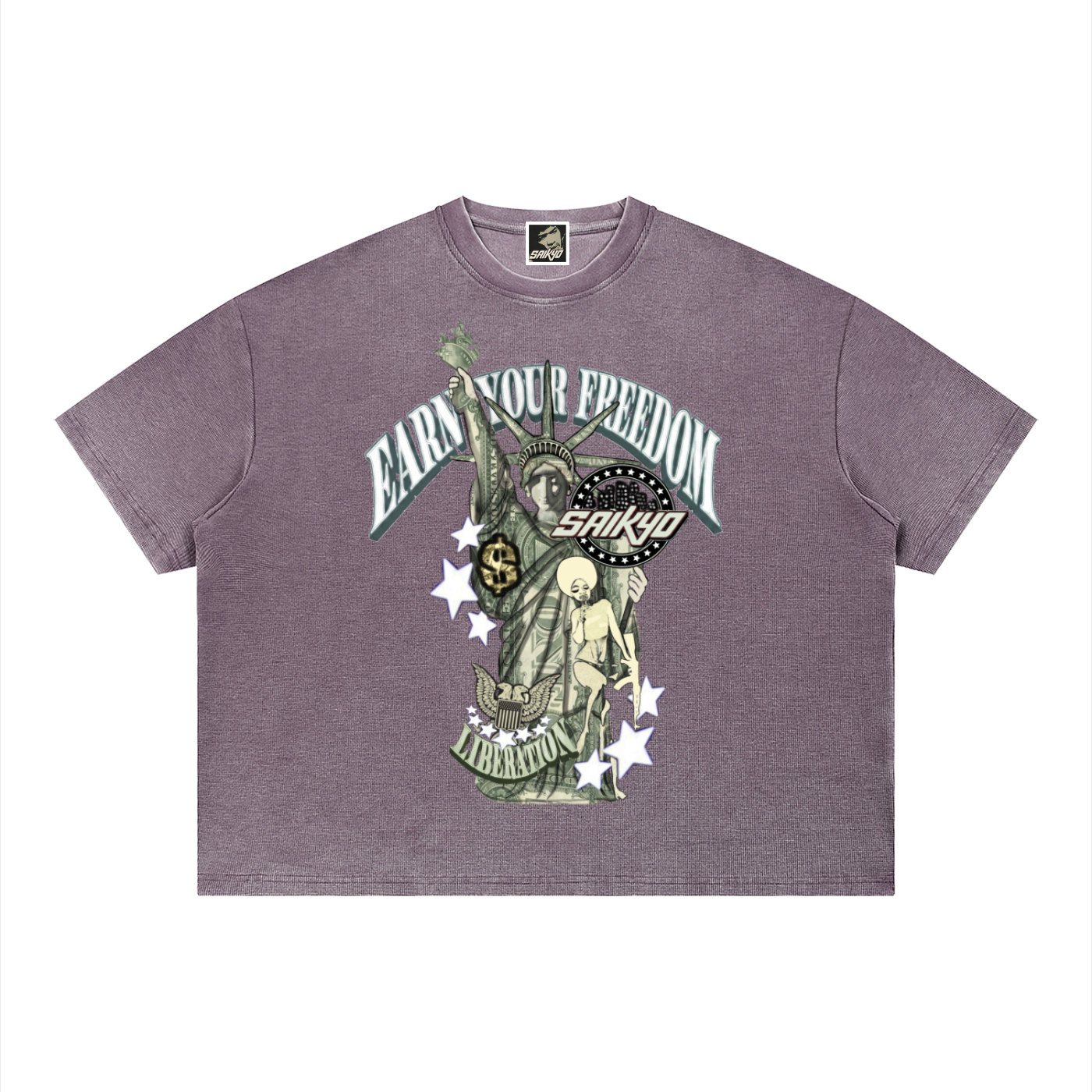 Unisex Vintage Wash Sunfade Boxy Waffle T-Shirt