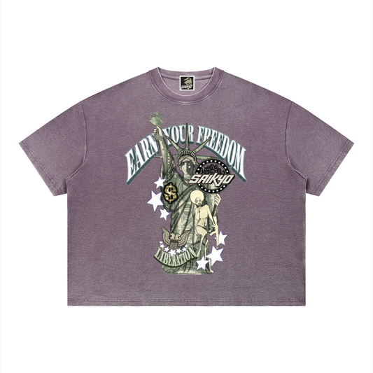 Unisex Vintage Wash Sunfade Boxy Waffle T-Shirt