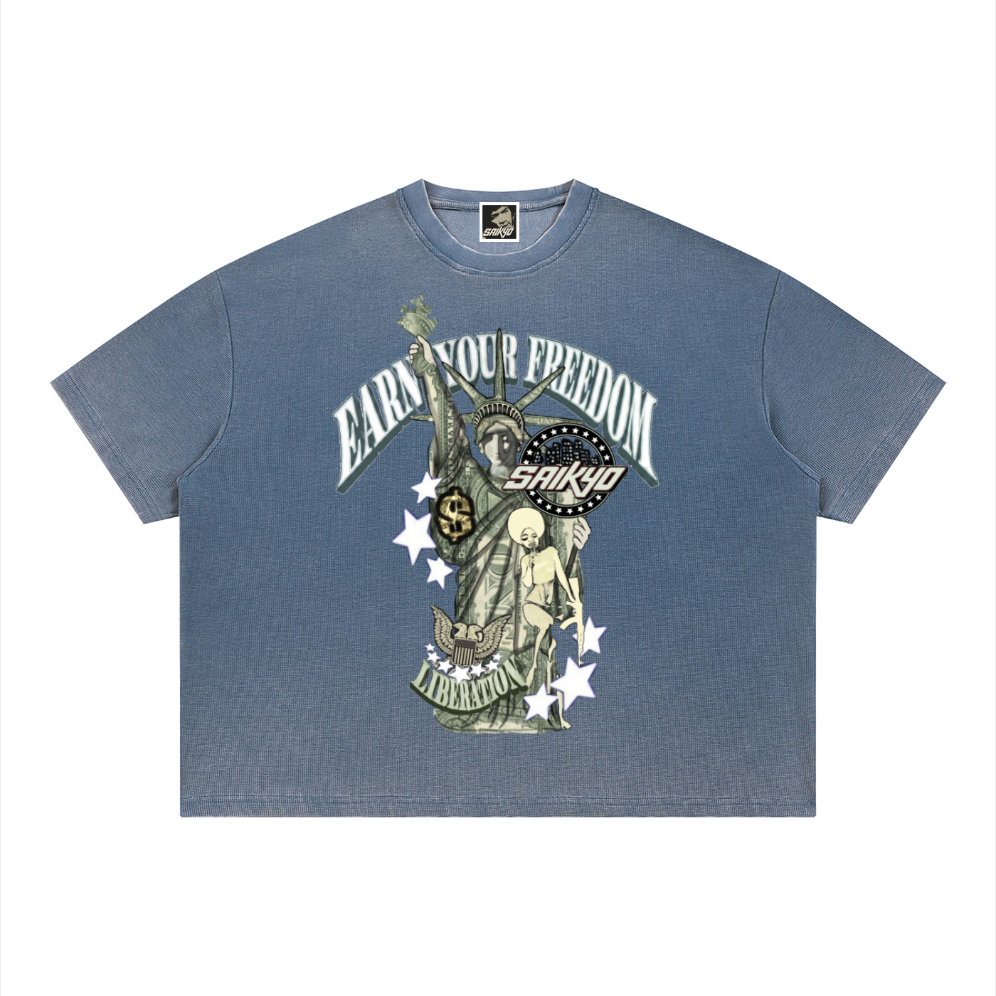 Unisex Vintage Wash Sunfade Boxy Waffle T-Shirt