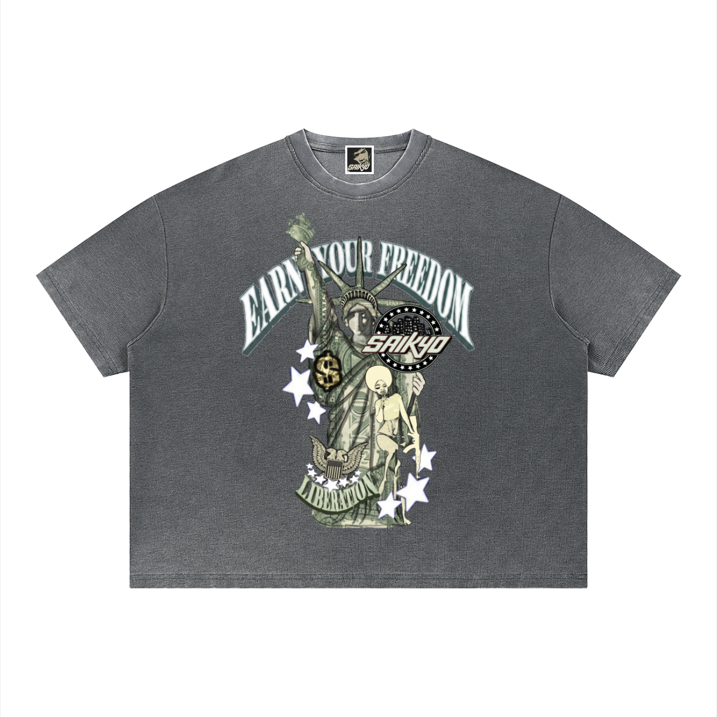 Unisex Vintage Wash Sunfade Boxy Waffle T-Shirt