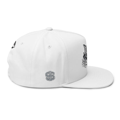 Embroidered Eagle Flat Bill Cap — Rhinestone Crest Snapback