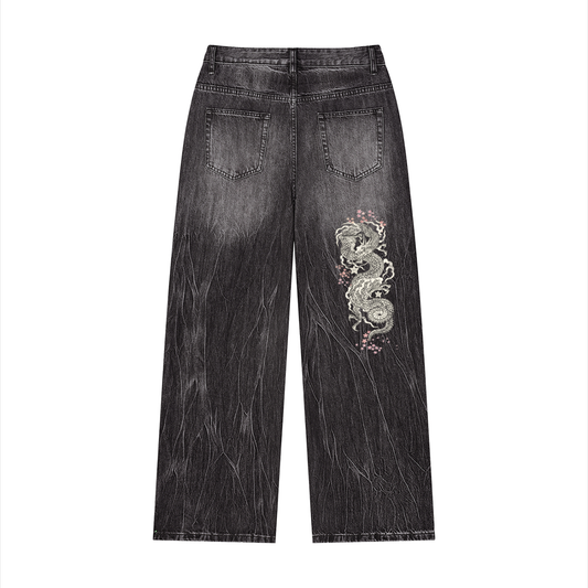Men’s Vintage Wash Wide Leg Jeans