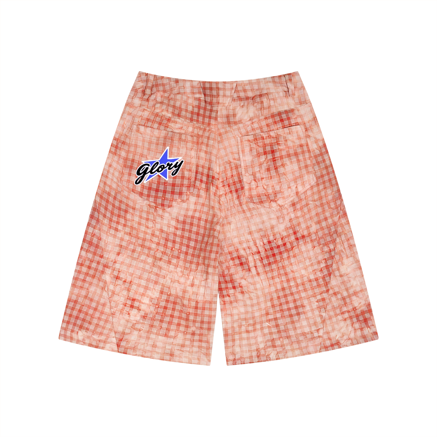 Unisex Vintage Wash Plaid Shorts
